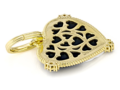 Judith Ripka Resin, 0.24ctw Black Spinel & Bella Luce® 14k Gold Clad Verona Cherub Cameo Enhancer