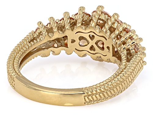 Judith Ripka 3.37ctw Round Champagne Bella Luce® 14k Gold Clad Bubbles Ring - Size 6