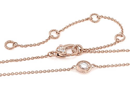 Judith Ripka 2.12ctw Round White Bella Luce® 14k Rose Gold Clad Haute Floating Necklace - Size 16