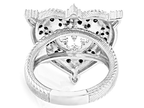Judith Ripka 1.02ctw Black Spinel & Bella Luce® Rhodium Over Silver More is More Heart Ring - Size 8