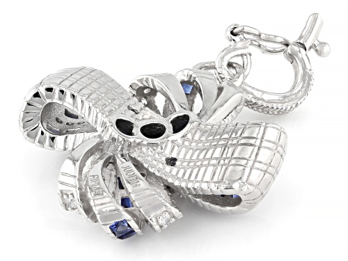 Judith Ripka 2.36ctw Lab Blue Sapphire Rhodium Over Silver Celebration Enhancer