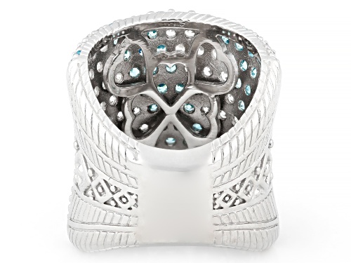 Judith Ripka 10.14ctw Neon Apatite Simulant Rhodium Over Silver Fiesta Ring - Size 6