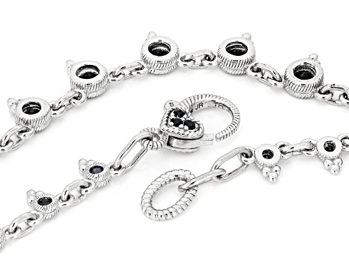 Judith Ripka Haute Collection 3.36ctw Black Spinel Rhodium Over Sterling Silver Dew Drop Necklace - Size 18