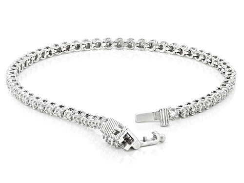 Judith Ripka 1.00ctw Prazana® Lab-Grown Diamonds Rhodium Over Sterling Silver Lucent Bracelet, F VS2 - Size 8