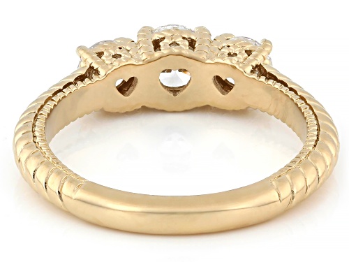 Judith Ripka 1.00ctw Prazana® Lab-Grown Diamonds 14k Gold Clad Lucent Ring, F VS2 - Size 10