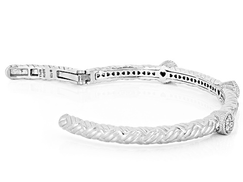 Judith Ripka 0.48ctw White Bella Luce® Rhodium Over Sterling Silver Haute Bangle - Size 7