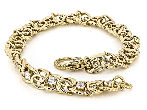 Judith Ripka 3.16ctw White Bella Luce® 14k Gold Clad Haute Byzantine Bracelet - Size 8