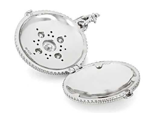 Judith Ripka 3.60ctw White Bella Luce® Rhodium Over Sterling Silver Locket Enhancer