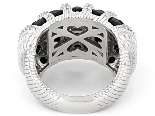 Judith Ripka 5.78ctw Black Diamond Simulant with White Bella Luce® Rhodium Over Silver Rapture Ring - Size 9