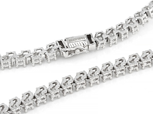 Judith Ripka 31.58ctw Bella Luce® Rhodium Over Sterling Silver Zig Zag Necklace - Size 18