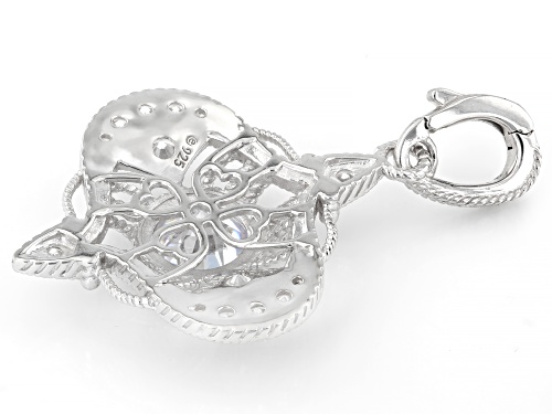 Judith Ripka 5.71ctw White Bella Luce® Rhodium Over Sterling Silver Haute Vintage Enhancer