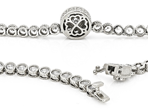 Judith Ripka 29.33ctw White Bella Luce® Rhodium Over Sterling Silver Haute Bezel Tennis Necklace - Size 18