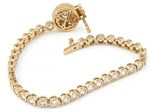 Judith Ripka 13.43ctw White Bella Luce® 14k Gold Over Sterling Silver Haute Tennis Bracelet - Size 8