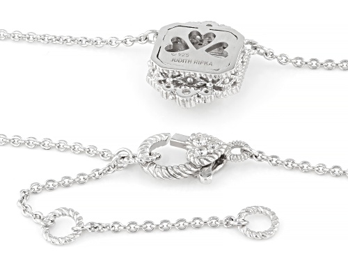 Judith Ripka 6.01ctw White Bella Luce® Rhodium Over Sterling Silver East West Necklace - Size 18