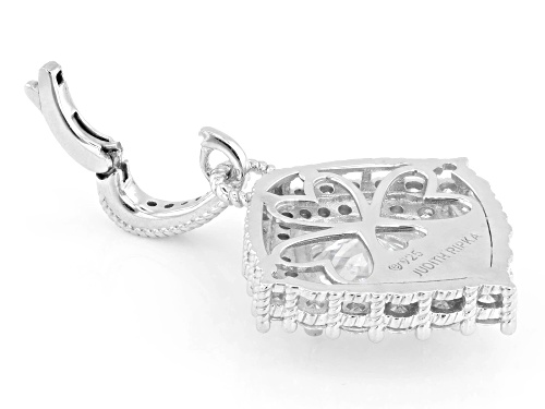 Judith Ripka 9.51ctw Aurora Borealis and White Bella Luce® Rhodium Over Sterling Silver Enhancer