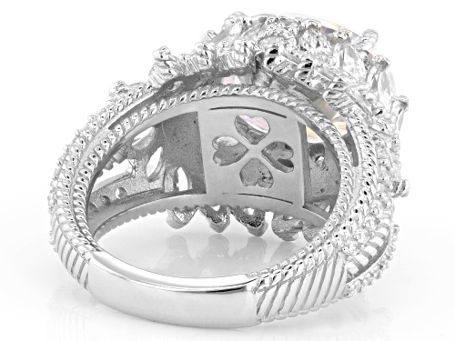 Judith Ripka 19.39ctw Aurora Borealis and White Bella Luce® Rhodium Over Sterling Silver Ring - Size 9