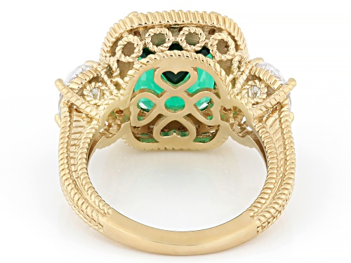 Judith Ripka 5.86ct Emerald Simulant With 2.91ctw Bella Luce® 14k Gold Clad Ring - Size 10