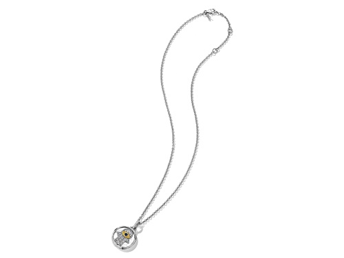 Judith Ripka Couture Little Luxuries Sapphire & Diamond Rhodium Over S/s & 18K Gold Pendant