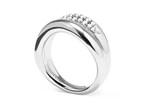 Judith Ripka Couture Eros 0.26ctw Diamond Rhodium Over Sterling Silver Sculptural Band Ring - Size 7