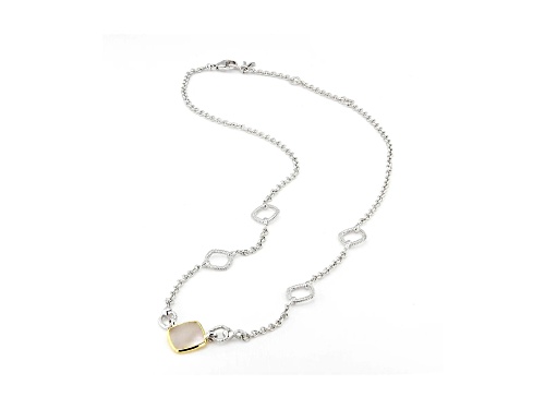 Judith Ripka Couture Eternity Mother-of-Pearl Rhodium Over Sterling Silver and 18K Gold Necklace - Size 18