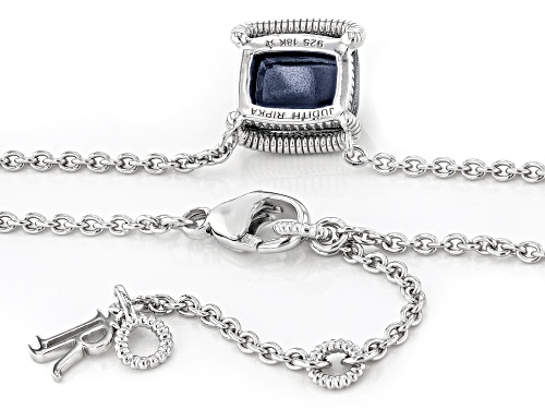 Judith Ripka Couture Eternity Blue Quartz Over Hematite Doublet Rhodium Over 925 & 18K Gold Necklace - Size 18