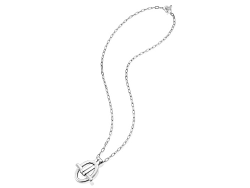 Judith Ripka Couture Eternity Rhodium Over Sterling Silver Long Love Knot Pendant Necklace - Size 36