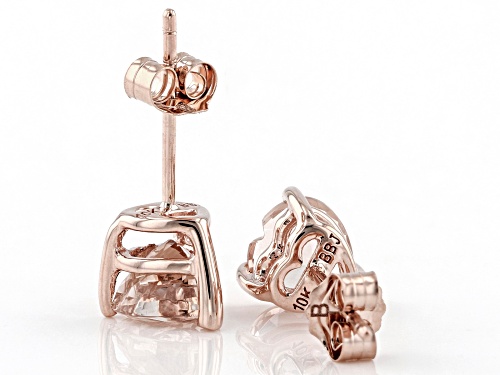 1.50ctw Heart shaped Cor-de-Rosa Morganite 10K Rose Gold Stud Earrings
