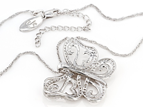 Open Hearts by Jane Seymour® Bella Luce® Rhodium Over Sterling Silver Butterfly Pendant