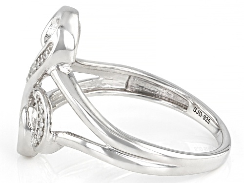 Open Hearts by Jane Seymour® 0.12ctw Round White Diamond Rhodium Over Sterling Silver Ring - Size 6