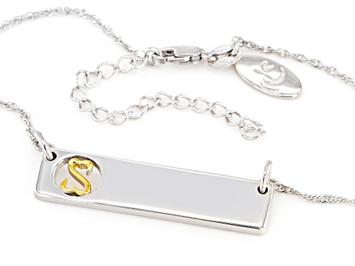 Open Hearts by Jane Seymour® Rhodium And 14k Yellow Gold Over Sterling Silver Faith Necklace - Size 18