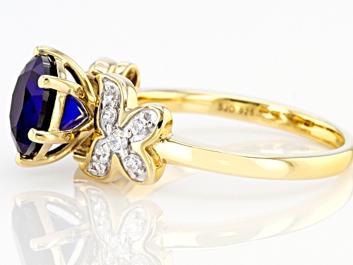 Joy & Serenity™ By Jane Seymour Bella Luce® Lab Sapphire 14k Yellow Gold Over Silver Ring 2.75ctw - Size 9