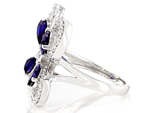Joy & Serenity™ by Jane Seymour Bella Luce® Lab Sapphire Rhodium Over Sterling Silver Ring 3.80ctw - Size 10