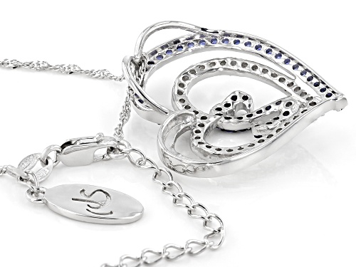 Open Hearts by Jane Seymour® Bella Luce® Lab Sapphire & Diamond Simulant Rhodium Over Silver Pendant