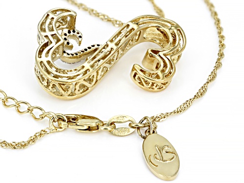 Open Hearts by Jane Seymour® White Diamond Accent 14k Yellow Gold Over Sterling Silver Pendant