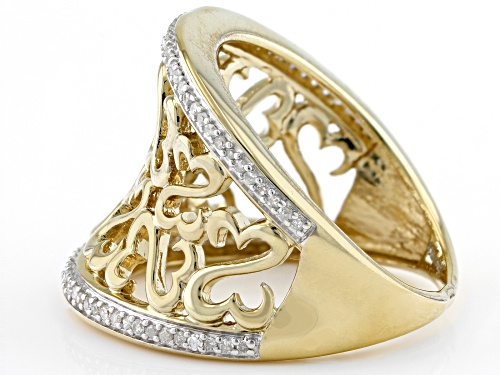 Open Hearts by Jane Seymour® White Diamond 14k Yellow Gold Over Sterling Silver Band Ring 0.25ctw - Size 6