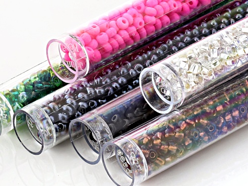 Seed Bead Czech Glass Assortment Size 6 In 6 Assorted Colors