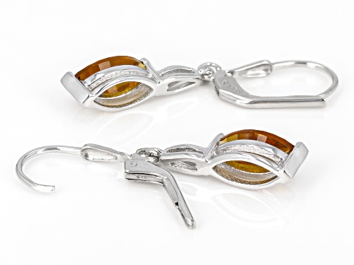 1.50ctw Marquise Madeira Citrine Rhodium Over Sterling Silver Dangle Earrings