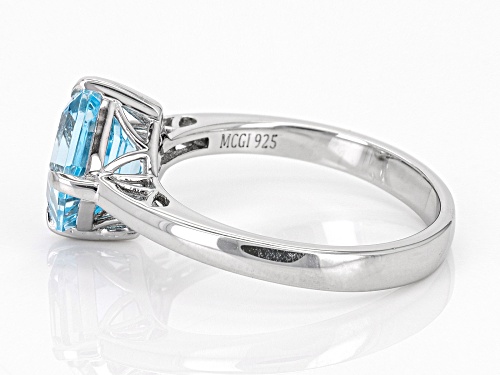 2.25ct Square Octagonal Glacier Topaz™ Rhodium Over Sterling Silver Ring - Size 8