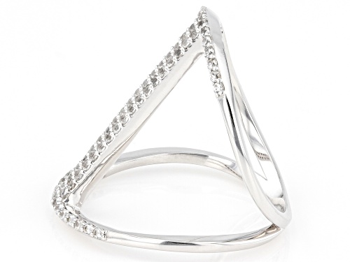 0.70ctw Round White Zircon Rhodium Over Sterling Silver Ring - Size 6