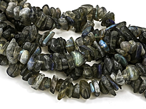33x22mm Labradorite Rhodium Over Sterling Silver Multi-Strand Necklace - Size 28