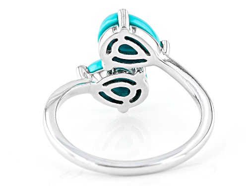 8x6mm Sleeping Beauty Turquoise Rhodium Over Sterling Silver Ring - Size 10