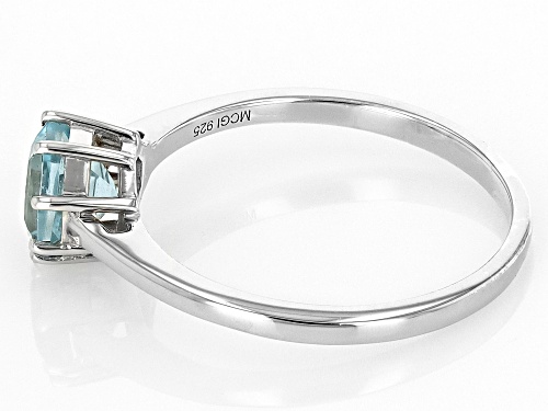 1.12ct Ferris Wheel Cut Glacier Topaz™ Rhodium Over Sterling Silver Solitaire Ring - Size 8