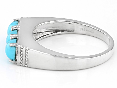 5mm Sleeping Beauty Turquoise Platinum Over Sterling Silver Men's Ring - Size 11
