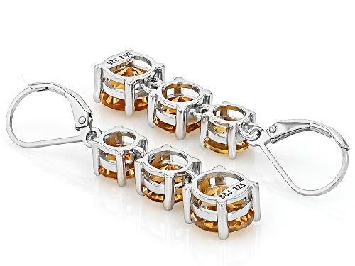 7.81ctw Citrine Rhodium Over Sterling Silver Earrings