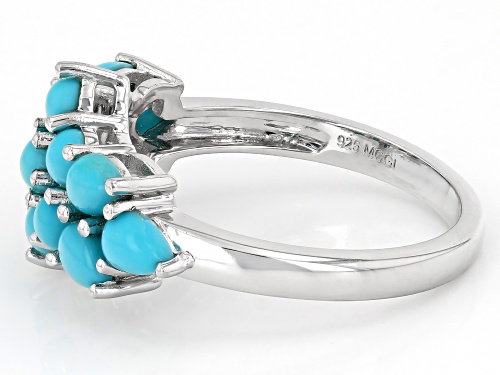 Sleeping Beauty Turquoise Rhodium Over Sterling Silver Ring - Size 7