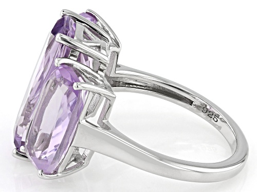 8.47ctw Rectangular Cushion Lavender Amethyst Platinum Over Sterling Silver Ring - Size 6