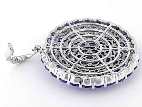 11.62ctw Tanzanite Rhodium Over Sterling Silver Enhancer Pendant