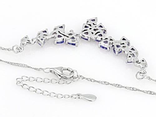 3.03ctw Tanzanite Platinum Over Sterling Silver Necklace - Size 18