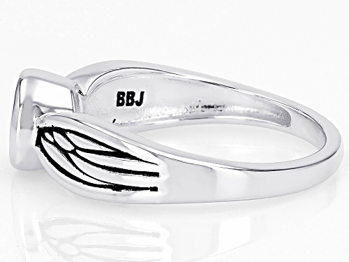 0.85ct Round Lab Created White Sapphire Oxidized Sterling Silver Ring - Size 8