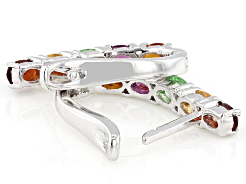 1.78ctw Multi-Garnet Rhodium Over Sterling Silver Earrings